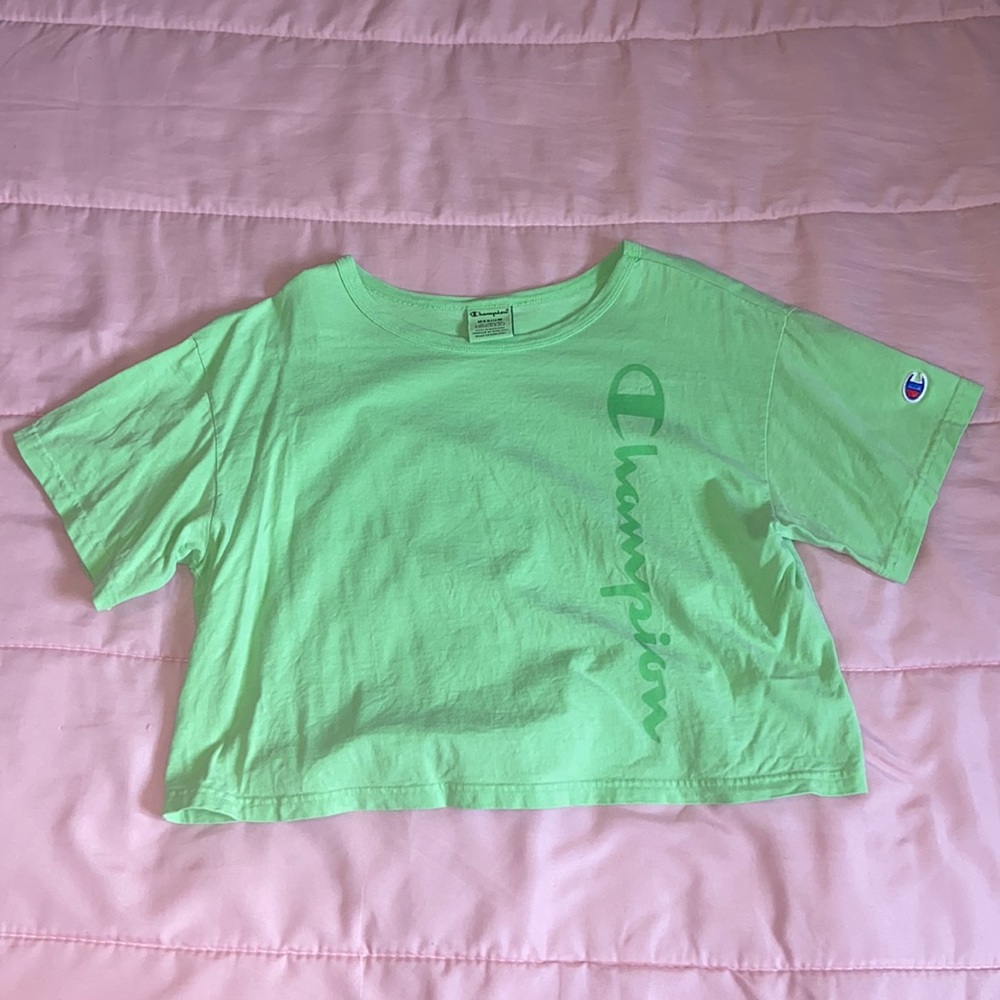 Neon green Champion crop top